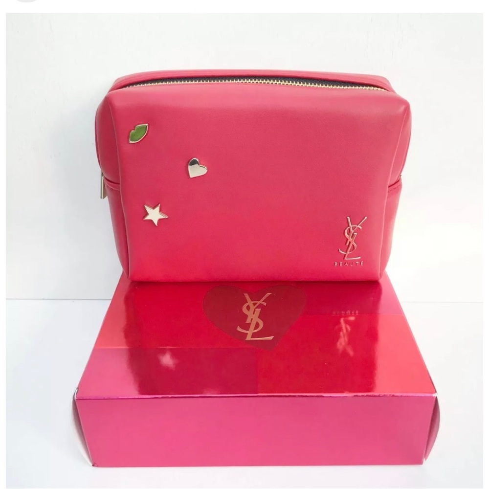 YSL Beauty Red Rivet Makeup Cosmetics Bag / Trousse / Pouch, Brand New not Box!✨